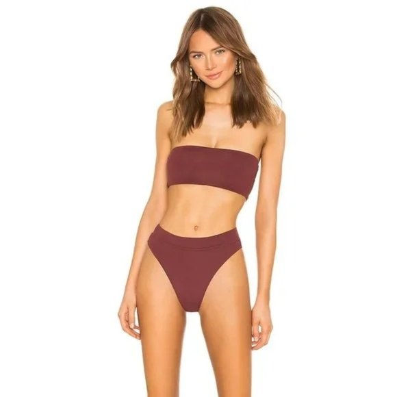 NWT Seafolly X Revolve Active High Rise Bottom in Plum - Picture 1 of 16